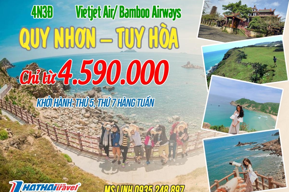 QUY NHƠN – TUY HÒA 4N3Đ bay Vietjet Air/Bamboo Airways